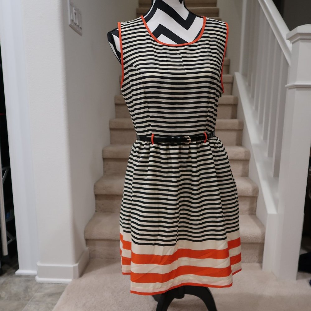 Striped Dress with Belt
